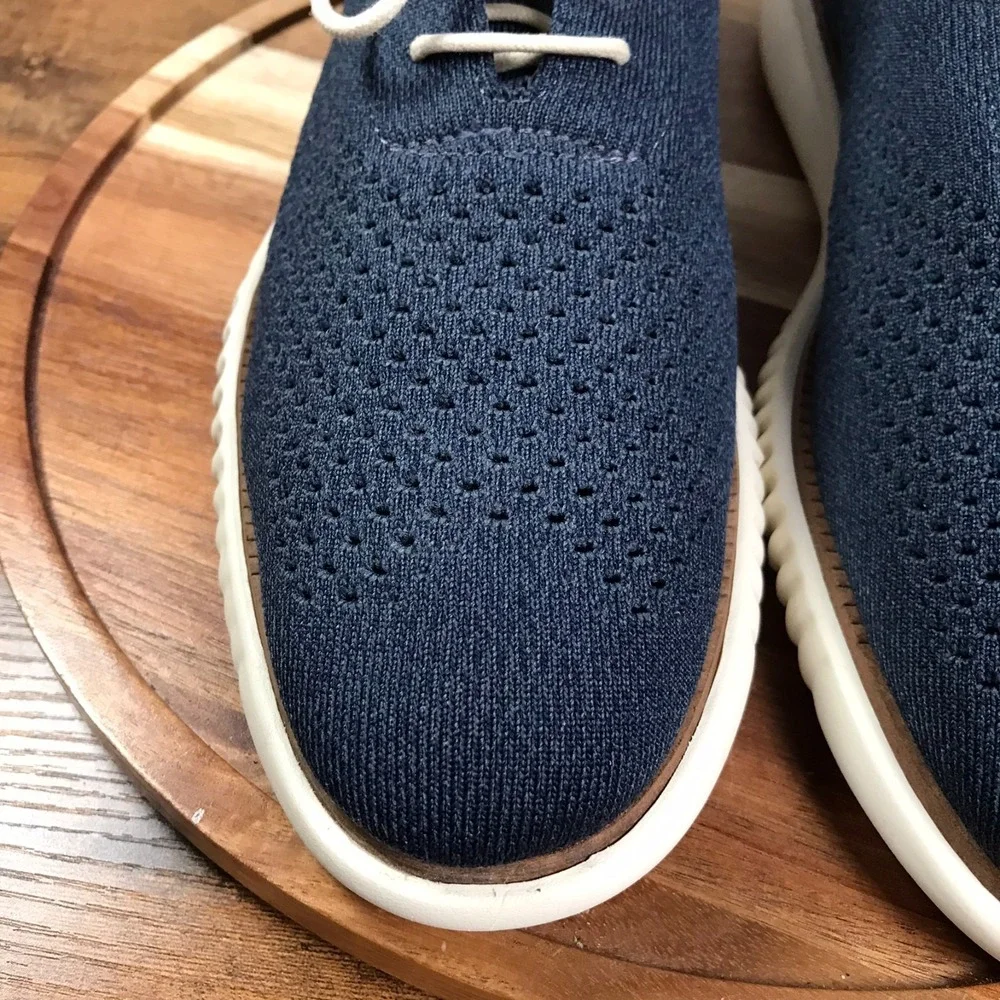 Cole Haan 2.ZeroGrand Stitchlite Wingtip Oxford Mens 10.5M Marine Blue/Ivory